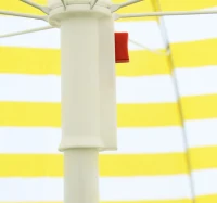 HOMCOM Ombrellone da giardino/spiaggia/terrazzo, stile Hawaii, colore: giallo e bianco, diametro: 180 cm(m-4)
