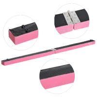 Homcom Trave da Ginnastica per Allenamento Imbottita in Legno, Rosa, 240x10x6.5cm(m-7)