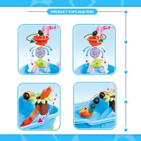 HOMCOM Set Giocattoli da Spiaggia 20pz con Nave Pirata, Mulino a Vento e Stampini, 60 x 38 x 28cm(m-10)