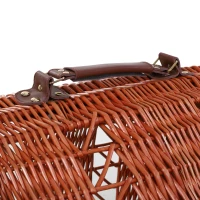 Outsunny Trasportino per Gatti Fino 5Kg in Vimini Naturale Atossico con Cuscino in Velluto Bianco(m-8)