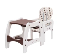 Outsunny - Seggiolone per bimbi multifunzione 3 in 1 tavolino sedia da dondolo caffè(m-6)