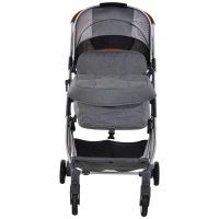 HOMCOM Carrozzina Passeggino in Alluminio 2 in 1 Pieghevole, Angolo Regolabile 100°-180°, con Cintura Sicurezza 5 Punti(m-4)