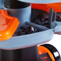 HOMCOM Set di Utensili Giocattolo per Bambini Sopra i 3 Anni Carrello a 2 Livelli con 29 Attrezzi da Gioco Certificati EN7 1-1.2.3 Materiale Ecologico Arancione 40x35x48cm(m-6)