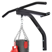 Homcom Supporto per Sacco da Boxe Barra Pull Up per Sollevamento Portata 130kg in Acciaio Nero 93x47x51cm(m-1)