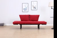 HOMCOM Divano 2 Posti Multifunzionale Funzione Chaise Lounge, Letto 3 in 1 i Tessuto di Lino 166 × 70 × 80cm Rosso(m-10)