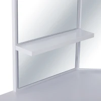 HOMCOM Postazione Trucco con 3 Specchi Pieghevoli, Tavolo Makeup in Legno Bianco con 5 Cassetti - 111x56.2x141.3cm(m-8)