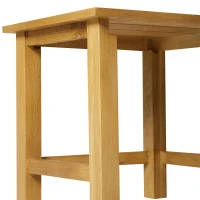 HOMCOM Set 3 Tavolini con Diverse Misure Impilabili Tavolini da Caffè, Tavolini d'Appoggio per Soggiorno, Giardino, Balcone Legno di Quercia di Elevata Qualità(m-10)