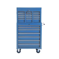 HOMCOM Carrello Portautensili da Officina Professionale Porta Attrezzi con Cassettiera 61.5 x 33 x 113cm Blu(m-4)
