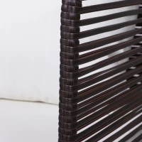 Outsunny Set Mobili da Giardino in Rattan 3 Pezzi 2 Poltrone Tavolino Piano in Vetro Struttura in Acciaio Marrone(m-6)