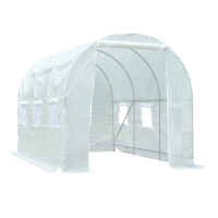 Outsunny Serra Tunnel in PE e Ferro 350x200x200cm, Bianco