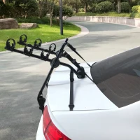 HOMCOM Portabici Posteriore per Auto Portata 3 Bici Pieghevole con 6 Corde Acciaio Portata 40kg(m-2)