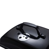 Outsunny Barbecue a Carbonella da Tavolo in Ferro Porcellana con Coperchio Nero(m-8)