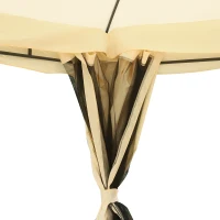 Outsunny Gazebo da Giardino 4 Pareti a Doppio Strato con Tetto Aperto Poliestere 300 x 365 x 275 cm Bianco(m-6)