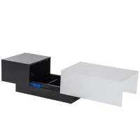 Homcom Tavolino da Soggiorno Estendibile Bianco e Nero, 51x140x116-160cm(m-5)