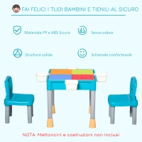 HOMCOM Set Tavolo Contenitore con 2 Sedie e 4 Scatole Portagiochi per Bambini(m-5)