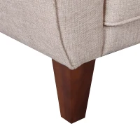 HOMCOM Poltrona Classica con Braccioli Imbottita in Tessuto di Lino, Crema, 84 x 65 x 82.4cm(m-8)