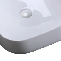 kleankin Lavabo Rettangolare in Ceramica Smaltata Bianco 56 x 42 x 14.5cm(m-4)