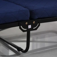 Homcom - Brandina Pieghevole con Materasso Divano Letto Portabile con Ruote Blu(m-7)