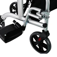 HOMCOM Set 2 in 1 Rollator Sedia a rotelle in alluminio trasporto Sedia gehhilfe regolabile in altezza pieghevole(m-9)