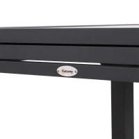 Outsunny Tavolo Allungabile per Casa e Giardino Nero 160x80x75cm(m-14)