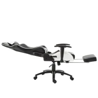 Vinsetto Sedia Gaming con Poggiapiedi Poltrona Ufficio Ergonomica Presidenziale Girevole 68 × 63 × 128-137cm Schienale Reclinabile Nero(m-5)