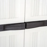 Outsunny Armadio da Esterno Impermeabile con 3 Ripiani Regolabili Balcone Terrazzo Plastica 65 × 37 × 172cm(m-8)