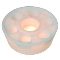 Outsunny Portabicchieri Luminoso con Luci LED Colorate e Telecomando (Max. 5m), 7 Vani (Bottiglia/Bicchieri), Ф42x15cm(m-4)