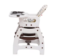 Outsunny - Seggiolone per bimbi multifunzione 3 in 1 tavolino sedia da dondolo caffè(m-4)