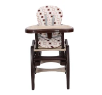 Outsunny - Seggiolone per Bimbi Multifunzione 3 in 1 Tavolino Sedia da Dondolo Caffè 59 x 59 x 103 cm(m-1)