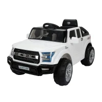 HOMCOM Macchinina Elettrica Modello Jeep per Bambini: 3-8 Anni Cintura di Sicurezza, Luci e Musica Certificati CE, EN71-1-2-3, EMC, EN62115 Bianco(m-1)