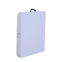 Outsunny Tavolo Richiudibile a Valigetta per Campeggio e Picnic in Polietilene, Bianco, 122x61x59/74cm(m-8)