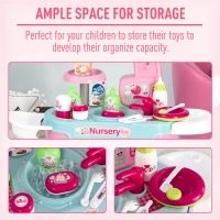 HOMCOM Baby Nursery Giocattolo per Bambole con 25 Accessori Bambini 3-6 Anni(m-7)