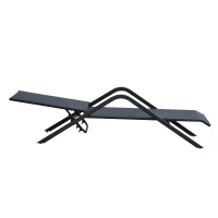 Outsunny Sedia a Sdraio Lettino Reclinabile per Giardino in Ferro 175 x 59 x 45-95cm Nero Sedia a Sdraio Lettino Reclinabile Sdraio Prendisole per Giardino per Piscina in Ferro Nero 175 x 55 x 41-95cm(m-7)