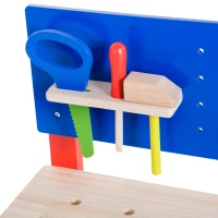 Homcom Banco da Lavoro Giocattolo in Legno per Bambini con 20 Accessori(m-7)