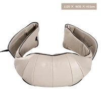 HOMCOM Massaggiatore Elettrico Ergonomico 8 Nodi 2 Direzioni 3 Livelli di Velocità Funzione di Riscaldamento Ecopelle, Maglia Beige, Grigio 120×35×15cm(m-11)