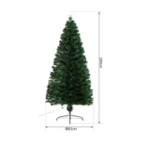 HOMCOM Albero di Natale Artificiale 230 Rami in PVC con Luci LED Φ82 x 180cm Verde(m-3)