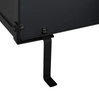 Outsunny Carrello Portalegna in Ferro Nero con 2 Ruote per Interni o Esterni(m-9)