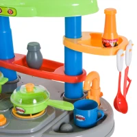 HOMCOM Cucina Giocattolo per Bambini Accessori Luci e Suoni Plastica 46 × 30 ×67cm(m-8)