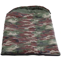 Outsunny Sacco a Pelo Singolo 210x75cm Impermeabile per Campeggio con Borsa da Viaggio, Temperatura: 15-20℃, Mimetico(m-5)