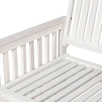 Outsunny Panchina da Giardino 2 Persone a Doghe per Esterno Legno di Acacia 117 x 63 x 90 cm Bianco(m-5)
