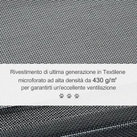 PawHut Lettino per Cani da Interno ed Esterno Capacità fino a 31.8kg con Tessuto Traspirante 130x80x20cm Nero(m-6)