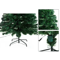 HOMCOM Albero di Natale Artificiale 230 Rami in PVC con Luci LED Φ82 x 180cm Verde(m-8)