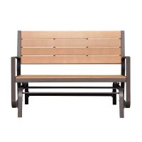 Outsunny Panchina Dondolo da Giardino Biposto in Ferro, PS 122 x 71 x 86cm(m-4)