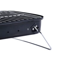 Outsunny Barbecue a Carbonella da Tavolo in Ferro Porcellana con Coperchio Nero(m-9)