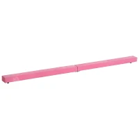 Homcom Trave da Ginnastica per Allenamento Imbottita in Legno, Rosa, 240x10x6.5cm(m-1)