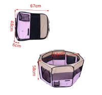 PawHut Box per Animali Cani Gatto Recinzione per Cuccioli Cuccia 114x114x58cm Rosa(m-2)