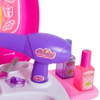 HOMCOM Set Bellezza Trucchi Giocattolo Valigetta Richiudibile Bambine 20pz Portatile 34 × 27 × 29cm Rosa(m-7)