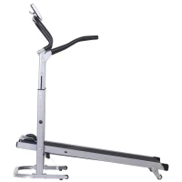 HOMCOM Tapis Roulant Meccanico (Non Elettrico) Con Monitor LCD a Batteria, Angolatura e Altezza Regolabili e Superficie di Corsa Antiscivolo(m-5)