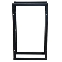 Homcom Porta Legna per Casa e Giardino in Ferro Nero, 60x25x100cm(m-6)