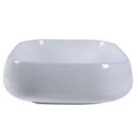 kleankin Lavabo Rettangolare in Ceramica Smaltata Bianco 56 x 42 x 14.5cm(m-9)